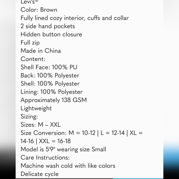 Levi's Faux Leather Trucker Jacket - Brown nwt - Picture 8 of 8